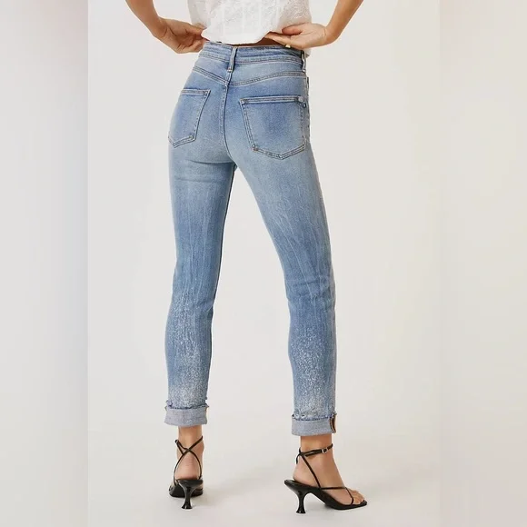 Pilcro The Cigarette Slim Straight Jeans in Distressed Light Wash, 34/18 - Picture 3 of 14